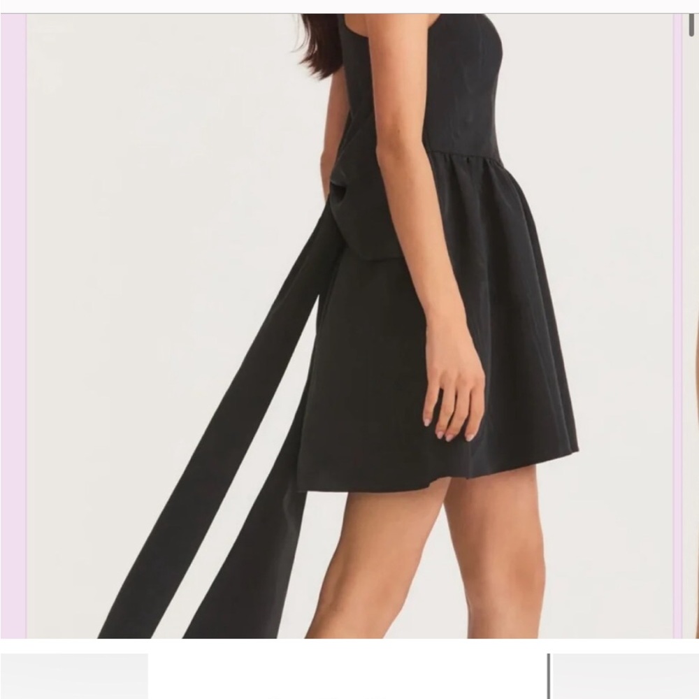 Love shack fancy black spin minidress wedding guest  large bow in back size 2 - Picture 4 of 13